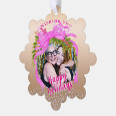Glitting Pink Ribbon Weihnachtskarte Ornament Karte (Linke Ecke)