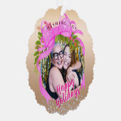 Glitting Pink Ribbon Weihnachtskarte Ornament Karte (Rechts)