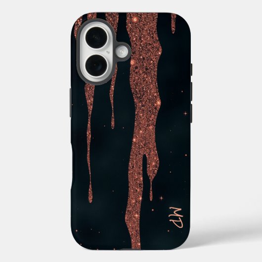 Glitting Rose Gold Tropfen Case-Mate iPhone Hülle (Rückseite)