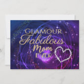 Glitttering Fabulous Mama Lila Blue Feiertagskarte (Vorderseite)