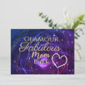 Glitttering Fabulous Mama Lila Blue Feiertagskarte (Stehend Vorderseite)