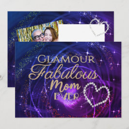 Glitttering Fabulous Mama Lila Blue Feiertagskarte