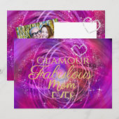 Glitttering Fantastische Mama Magenta Card Feiertagskarte (Vorne/Hinten)