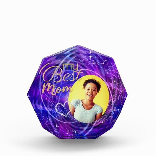 Glitttering mein Foto Beste Mama Lila (Vorderseite)