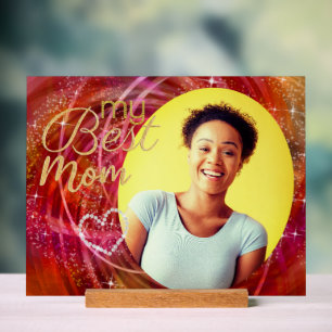 Glitttering mein Foto der besten Mama Acrylschild