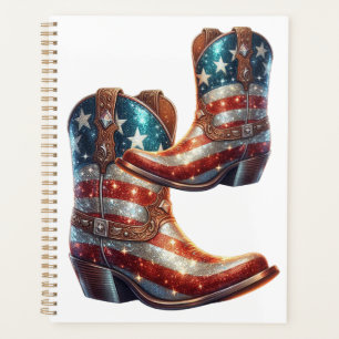 Glitz Amerikanische Flagge Cowboy-Stiefel Planer