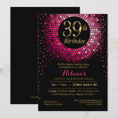 Glitz Bling Confetti 39. Geburtstag | Fuchsigold Einladung (Vorne/Hinten)