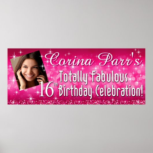 Glitz Bling Glitzer Sparkle Banner 40,5 x 16,5 Poster (Vorne)