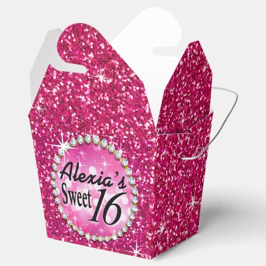 Glitz Bling Glitzer Sparkle | Fuchsia Geschenkschachtel (Geöffnet)