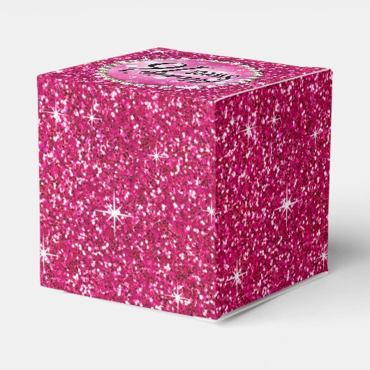 Glitz Bling Glitzer Sparkle | Fuchsia Geschenkschachtel (Rückseite)