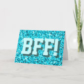 Glitz Blue "BESTE FREUNDIN!" "Glücklicher Geburtst Karte (Vorderseite)