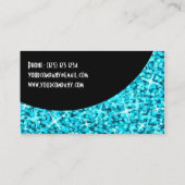 Glitz Blue Black Curve Visitenkartenvorlage Visitenkarte (Rückseite)