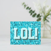 Glitz Blue 'LOL' Postkarte (Stehend Vorderseite)