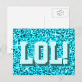 Glitz Blue 'LOL' Postkarte (Vorne/Hinten)