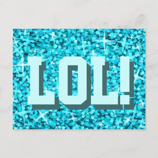 Glitz Blue 'LOL' Postkarte (Vorderseite)