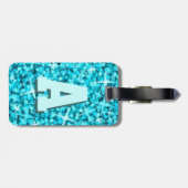 Glitz Blue Monogramm Gepäckanhänger 2 Seiten (Rückseite horizontal)