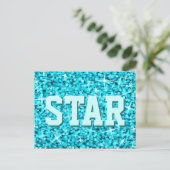 Glitz Blue 'STAR' Postkarte (Stehend Vorderseite)