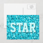 Glitz Blue 'STAR' Postkarte (Vorne/Hinten)