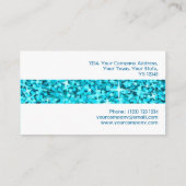 Glitz Blue Stripe Visitenkarte weiß (Rückseite)