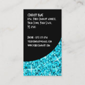 Glitz Blue 'VIP Pass' Black Curve Visitenkarte (Rückseite)