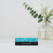 Glitz Blue Visitenkarte schwarz (Stehend Vorderseite)