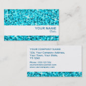 Glitz Blue White Strip Visitenkartenvorlage Visitenkarte (Vorne/Hinten)