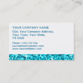 Glitz Blue White Strip Visitenkartenvorlage Visitenkarte (Rückseite)