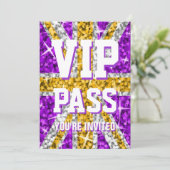 Glitz-BRITISCHES Gold "VIP-DURCHLAUF" Einladung (Stehend Vorderseite)