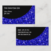 Glitz Dark Blue Black Curve Visitenkartenvorlage Visitenkarte (Vorne/Hinten)