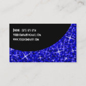 Glitz Dark Blue Black Curve Visitenkartenvorlage Visitenkarte (Rückseite)
