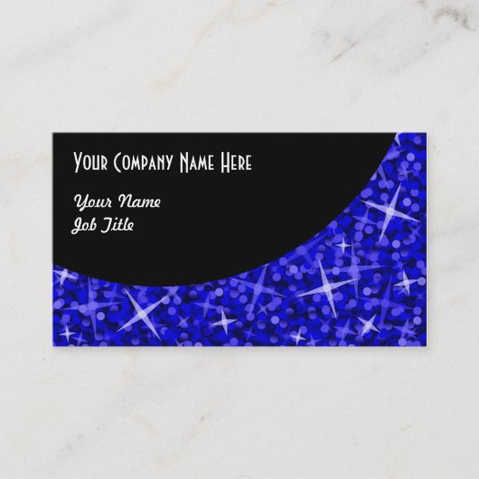 Glitz Dark Blue Black Curve Visitenkartenvorlage Visitenkarte (Vorderseite)