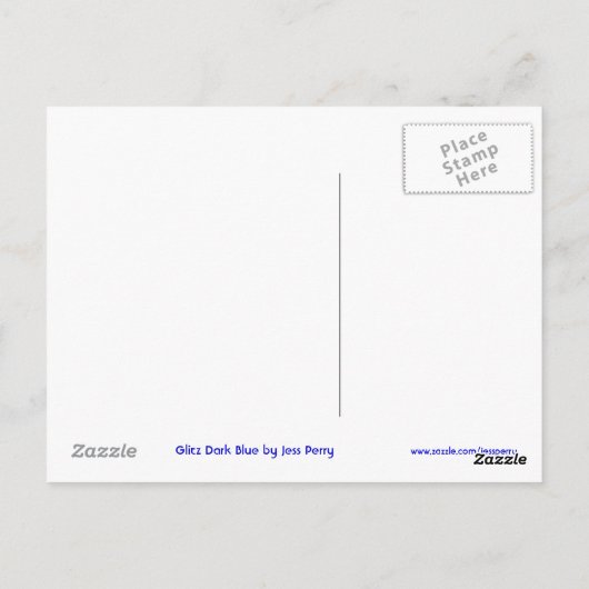 Glitz Dark Blue Dollar Postkarte (Rückseite)