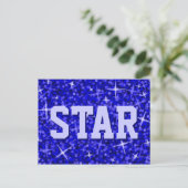 Glitz Dark Blue 'STAR' Postkarte (Stehend Vorderseite)