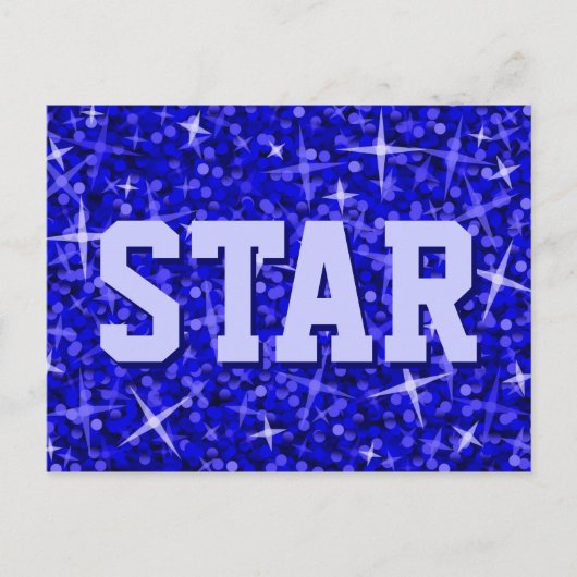 Glitz Dark Blue 'STAR' Postkarte (Vorderseite)