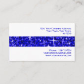Glitz Dark Blue Strip Visitenkarte weiß (Rückseite)