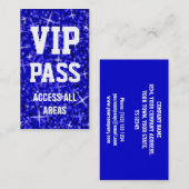 Glitz Dark Blue "VIP PASS" Visitenkarte (Vorne/Hinten)