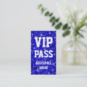 Glitz Dark Blue "VIP PASS" Visitenkarte (Stehend Vorderseite)
