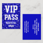 Glitz Dark Blue "VIP PASS" Visitenkartenverkubby Visitenkarte (Vorne/Hinten)