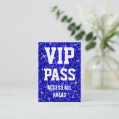 Glitz Dark Blue "VIP PASS" Visitenkartenverkubby Visitenkarte (Stehend Vorderseite)
