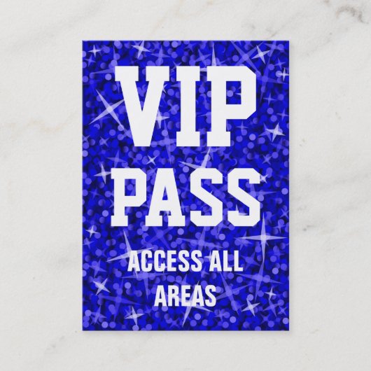 Glitz Dark Blue "VIP PASS" Visitenkartenverkubby Visitenkarte (Vorderseite)