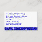 Glitz Dark Blue White Strip Visitenkarte (Rückseite)