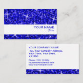 Glitz Dark Blue White Strip Visitenkarte (Vorne/Hinten)