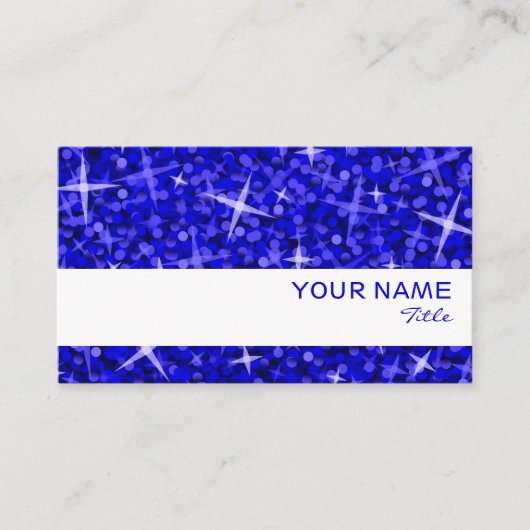 Glitz Dark Blue White Strip Visitenkarte (Vorderseite)