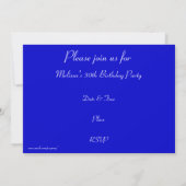 Glitz Dark Blue "You re Invited" blauer Text Einladung (Rückseite)