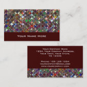 Glitz deckt mehrfarbigen Visitenkartewein mit Visitenkarte (Vorne/Hinten)