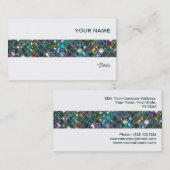 Glitz deckt mehrfarbiges Streifenweiß mit 2 Visitenkarte (Vorne/Hinten)