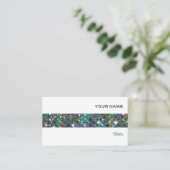 Glitz deckt mehrfarbiges Streifenweiß mit 2 Visitenkarte (Stehend Vorderseite)