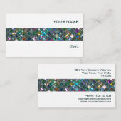 Glitz deckt mehrfarbiges Streifenweiß mit 2 Visitenkarte (Vorne/Hinten)