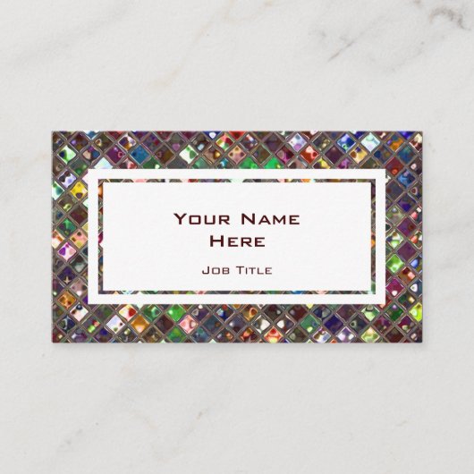 Glitz deckt mehrfarbiges weißes Rechteck mit Visitenkarte (Vorderseite)