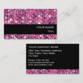 Glitz-Fliesen-Pink 1 schwarzer Streifen des Visitenkarte (Vorne/Hinten)